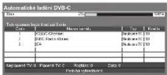 Automaticke Iadien DVB-C File Edit View Help Tob opacce bpsk to tad 3 min Code Names serials Top Kost 1 PSSC C/Chine W/0000110 2 FBS F/0000110 3 E4 W/0000110 4 Replant TV 0 Plavent TV 2 Realize 0 Data 0 Finish by a new grant