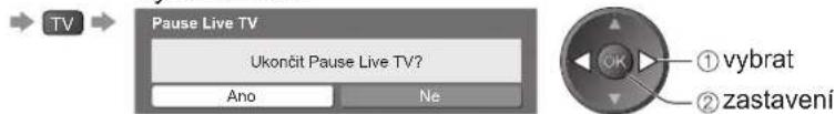 TV Pause Live TV Ukončit Pause Live TV? Ano Ne ① vybrat ② zastaveni