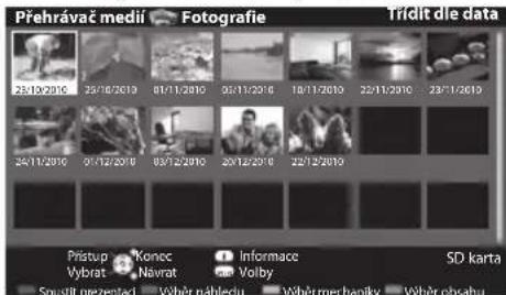 Přehrávač medii Fotografie Trídlt dle data 25/10/2010 25/10/2010 01/11/2010 05/11/2010 10/11/2010 22/11/2010 23/11/2010 24/11/2010 01/12/2010 05/12/2010 20/12/2010 22/12/2010 Pristup Konec Informace SD karta Vybrat Navrat Volby Sousit gezenta: Výhě nabledu Whěrmerbanky Výhě obsahu