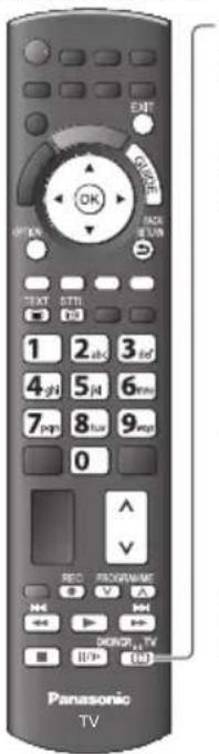 EXIT ON/OFF BACK SELL TEXT STR 1 2 3 4 gi 5 M 6 7 pp 8 ma 9 0 REC PROG Namine DH DH DH/TV B/TV (M) Panasonic TV