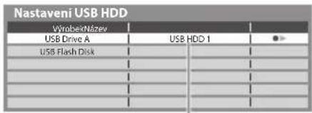 Nastaveni USB HDD VýrobexNázev USB Drive A USB HDD 1 ●> USB Flash Disk NabexNázev USB HDD 1 NabexNázev NabexNázev NabexNázev NabexNázev NabexNázev NabexNázev NabexNázev NabexNázev NabexNázev NabexNázev NabexNázev NabexNázev