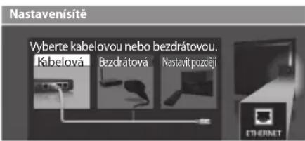 Nastavenísítě Vyberte kabelovou nebo bezdrátovou. Kabelová Bezdrátová Nastavit pozčejí ETHERNET