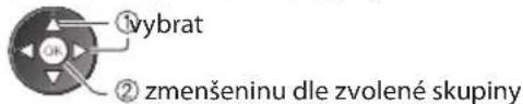 ①vybrat ② zmenšeninu dle zvolené skupiny