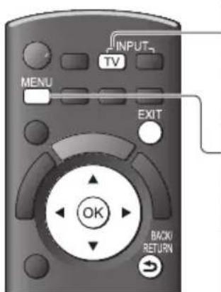 INPUT TV MENU EXIT OK BACK/ RETURN