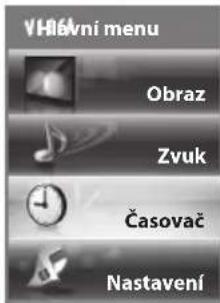 VH6vni menu Obraz Zvuk Časovač Nastavení