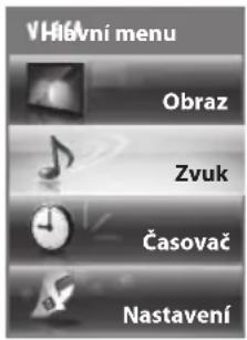 VH6Vni menu Obraz Zvuk Časovač Nastavení