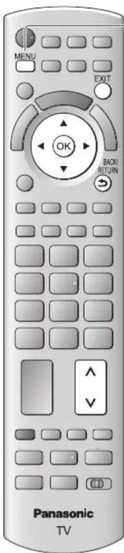 MENU EXIT OK BACK RETURN Panasonic TV