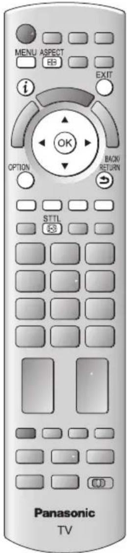 MENU ASPECT EB i EXIT OPTION BACKI RETURN STTL CD Panasonic TV