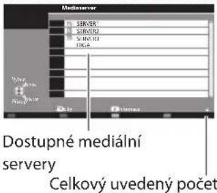 MediaServer SERVER SERVER2 S.D.01 DS4 Dostupné mediální servery Celkový uvedený počet