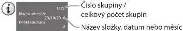 Číslo skupiny / celkový počet skupin Název složky, datum nebo měsíc 1/12 Název adresáře 23/10/2010 Počet souborů 3