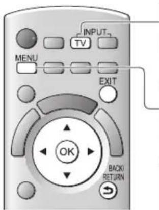 INPUT TV MENU EXIT OK BACK/ RETURN