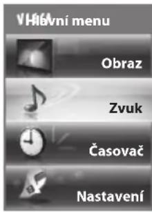 VH6Vni menu Obraz Zvuk Časovač Nastavení