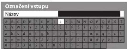 Označení vstupu Název A B C D E F G H I J K L M N O P Q R S T U V W X Y Z Â Č E I R S T O U Y Z :I a B c d e f g h I J K L M n O p;q r s t U V W X Y Z Â Č E I R S T OÛ ¿ ? : A 0 1 2 3 4 5 6 7 8 9 ; J + . *