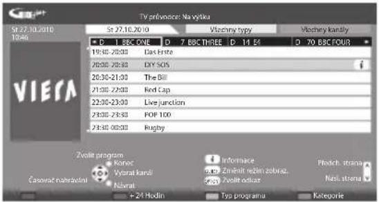 TV prévécer: Navykka St 27.10.2010 10:46 Viera + D: 1 EBC ONE D 7 EBC THREE D 14 E4 D 70 BBC FOUR 19:30-20:00 Das Erste 20:00-20:30 DIY SOS 20:30-21:00 The Bill 21:00-22:00 Red Cap 22:00-23:00 Live junction 23:00-23:30 POP 100 24:00-00:00 Rugby Zvolit program Kaner Vyserat kandí Návarat. Informace znižinit režin zobra. Zvolit oduze Placich strana Nasl sterna Casovat nahravční + 24 Hodin Typa programa Kategorie