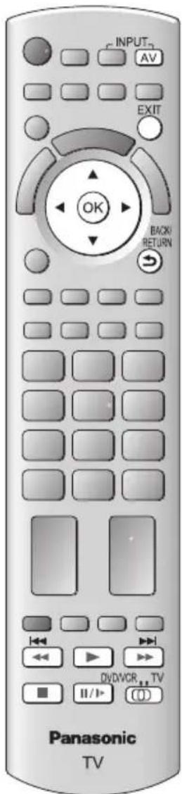 INPUT AV EXIT OK BACK/ RETURN Panasonic TV