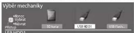 Výber mechaniky •Konec Vybrat •Návrat Přístup 50 kane USB HD01 USB Flash.. L5B HD01
