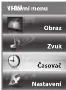 VH6Vni menu Obraz Zvuk Časovač Nastavení
