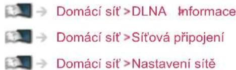 Domácí sit' >DLNA Informace Domácí sit' >Sít'ová připojení Domácí sit' >Nastavení sitě