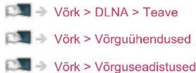 Vörk > DLNA > Teave Vörk > Vörguühendused Vörk > Vörguseadistused