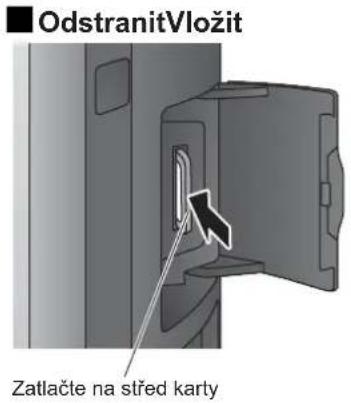 OdstranitVložit Zatlačte na střed karty