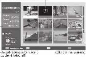 Je zobrazena informace o zvolné fotografi (Okro s minisurami)