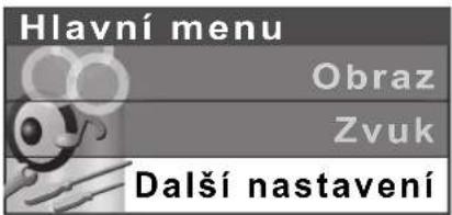 Hlavní menu Obraz Zvuk Další nastavení