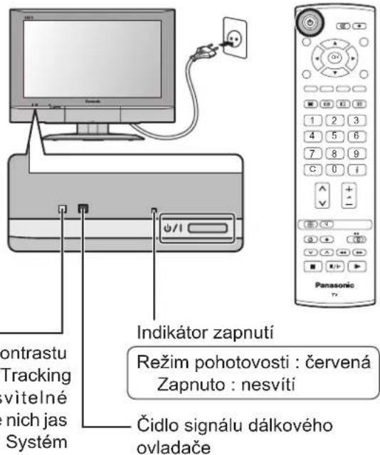 nontrastu Tracking vitelné nich jas Systém Indikátor zapnutí Režim pohotovosti : červená Zapnuto : nesvítí Čidlo signálu dálkového ovladače