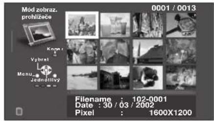Mod zobraz. prohlizeće 0001 / 0013 Kopra : Vybrat Menu... Jednolity Filename : 102-0001 Date : 30 / 03 / 2002 Pixel : 1600X1200