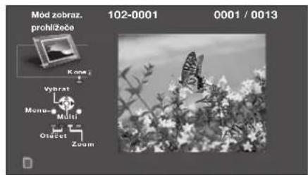 Mód zobraz. prohlízeće 102-0001 0001 / 0013 Kone Vybrat Menu- Multi Odet Zoom