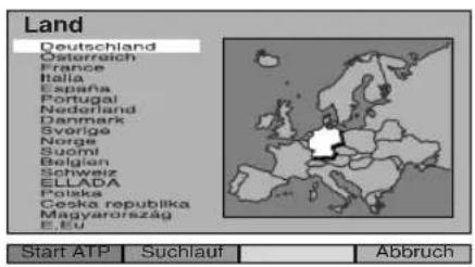 Land Deutschland Österreich France Italia España Portugal Nederland Denmark Sverige Norge Suomi Belgium Schweiz ELLADA Polka Česka republika Magyarország E. EU Start ATP | Suchlauf | Abbruch