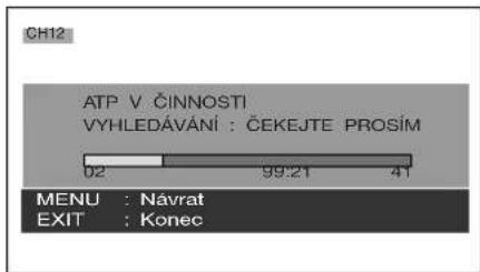 CH12 ATP V ČINNOSTI VYHLEDÁVÁNÍ : ČEKEJTE PROSÍM 02 99:21 41 MENU : Návrat EXIT : Konec