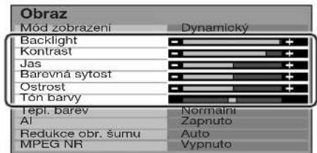 Obraz Mód zobrazeni Dynamicky Backlight Kontrast Jas Barevná sytost Ostrost Tón barvy Tepl. barev Normalni Al Zapnuto Redukce obr. šumu Auto MPEG NR Vypnuto