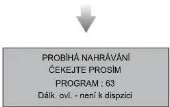 PROBÍHÁ NAHRÁVÁNÍ ČEKEJTE PROSÍM PROGRAM : 63 Dálk. ovl. - není k dispzici