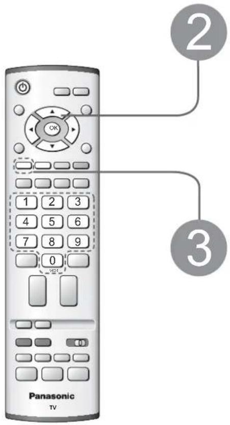 Panasonic TV OK 1 2 3 4 5 6 7 8 9 0 2 3