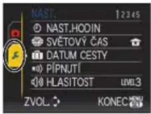 NAST. 12345 NAST.HODIN SVETOVY CAS DATUM CESTY PÍPNUTÍ HLASITOST LEVEL3 ZVOL KONEC