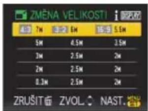 ZMĚNA VELIKOSTI 7N 6N 5N 5.5N 5N 4.5N 3.5N 3N 2.5N 2N 2N 2.5N 2N 0.3N 2.5N 2N ZRUŠIT面 ZVOL NAST.
