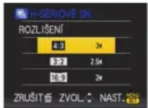 H-SÉRILOVÉ SN. ROZLIŠENÍ 4:3 34 3:2 2.54 16:9 24 ZRUŠIT ZVOL NAST.
