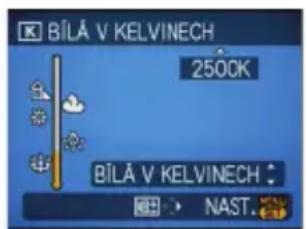 BÍLÁ V KELVINECH 2500K BÍLÁ V KELVINECH NAST.