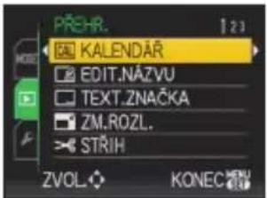 PREHR. KALENDAR EDIT.NÁZVU TEXT.ZNAČKA ZM.ROZL. STRÍH ZVOL. KONEC