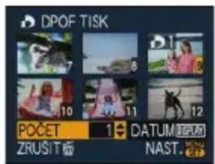 DPOF TISK POČET 1 DATUM ZRUŠIT 型 NAST.