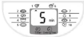 1 2 3 4 5 6 7 8 9 10 5 min Timer Cooking Time