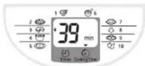 1 2 3 4 5 6 7 8 9 10 39 min Timer Cooking Time