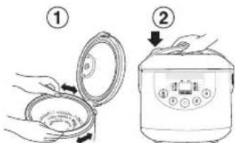 PANASONIC SR-TMJ501 - Idėkite vidinį dubenį į korpusą ir uždarykite išorinį dangtį - 1