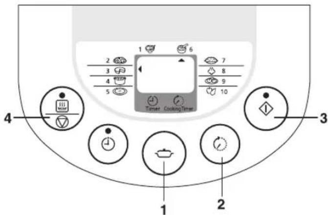 1 2 3 4 5 6 7 8 9 10 Timer Cooking Time 4 3 1 2