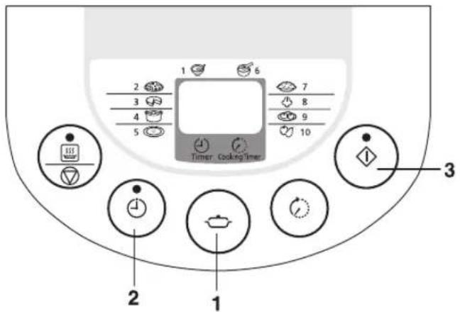 1 2 3 4 5 6 7 8 9 10 Timer Cooking Time 2 1 3