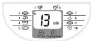 1 2 3 4 5 6 7 8 9 10 13 min Power Cooking Time