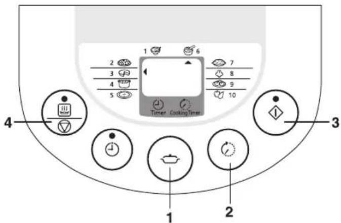 1 2 3 4 5 6 7 8 9 10 Timer Cooking Time 4 3 1 2