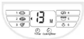 1 2 3 13 M 4 5 6 Timer Cooking/Timer