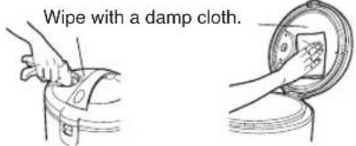 Wipe with a damp cloth.