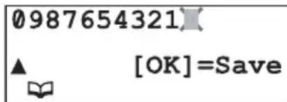 0987654321 ▲ [OK]=Save